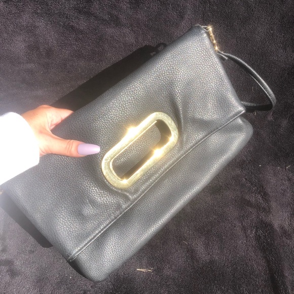 ALDO Clutch Faux Leather Bag, Black Crossbody Clutch - Picture 1 of 5